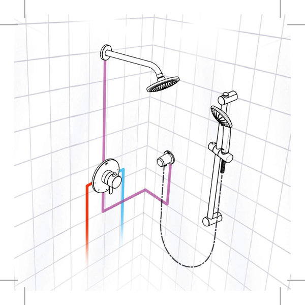 GROHE Europlus® Dual Function Complete Shower System with Roughin Valve & Reviews Wayfair
